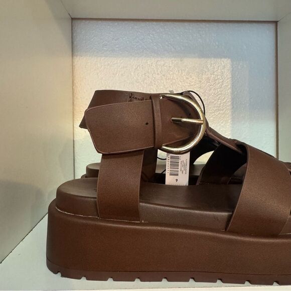 Torrid Platform Gladiator Sandals Chunky Fisherman Brown Ankle Strap Sandals - Picture 6 of 15